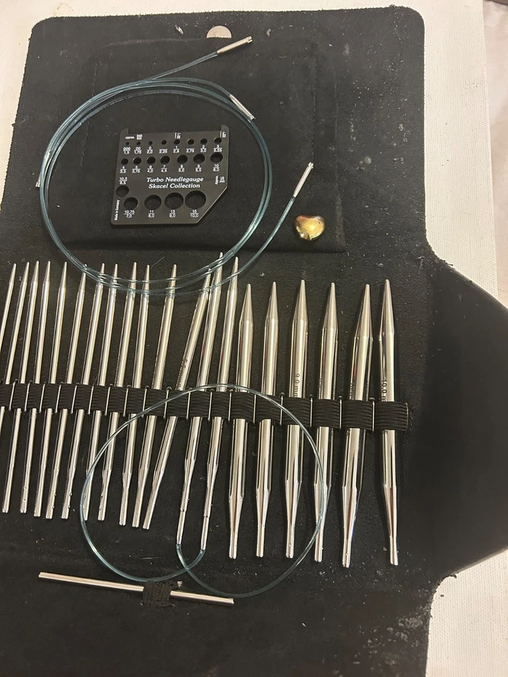 Juego básico de agujas de tejer circulares intercambiables ADDI CLICK funda dañada Foto 2 de 4