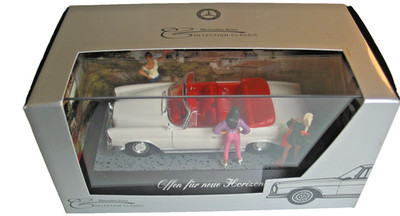 WOW EXTREMELY RARE Mercedes W112 220SE CABRIO  WHITE 1:43 MERCEDES MUSUEM FALLER