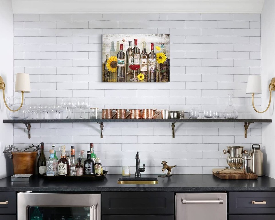 Kitchen Wall Art Wine Pictures Wall Decor Large Canvas Wall Art for