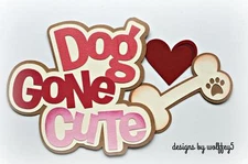 CRAFTECAFE DOG TITLE paper piecing premade scrapbook page die cut piece WOLFFEY5