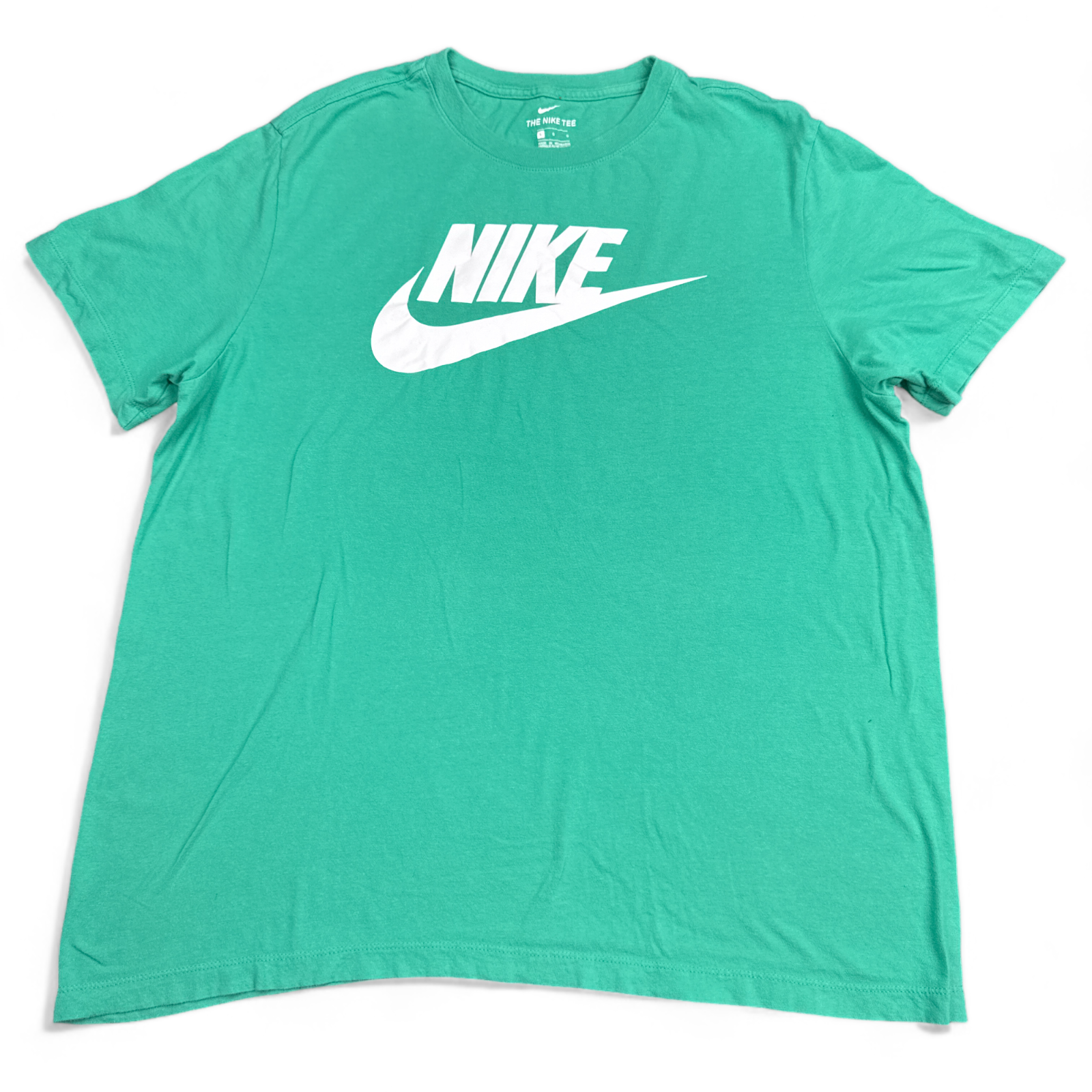 Nike Green Crew Neck Tee with Center Check Logo for Men Size Large Sportswear