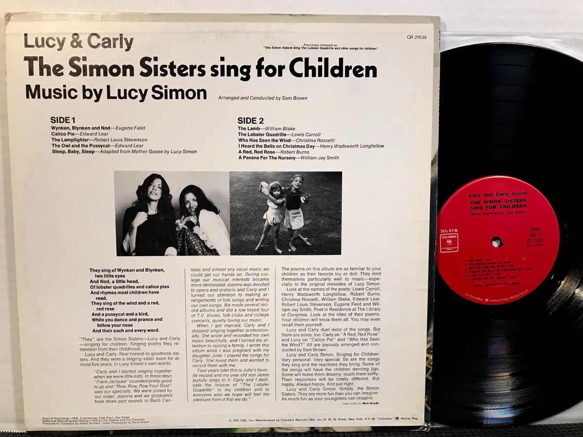 LUCY & CARLY SIMON The Simon Sisters Sing For Children LP COLUMBIA