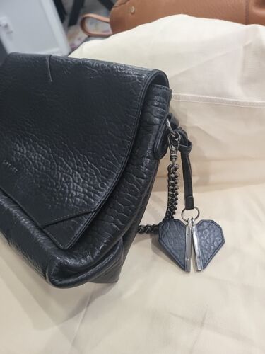 Lovcat Paris Shoulder Bag Black Ruffle Accent - Picture 3 of 3