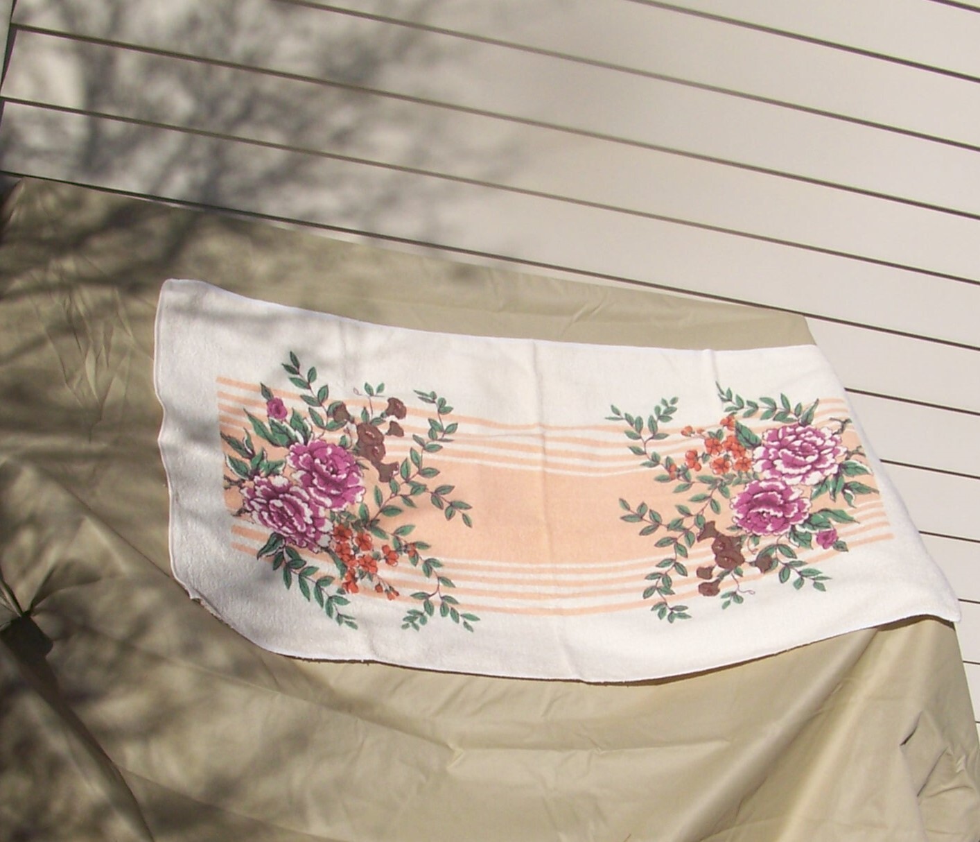 Vtg EUC Dundee Peach Magenta Bath Towel Set Floral Cotton Blend 42x24" eBay