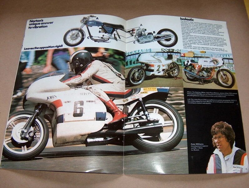 Catálogo de folletos Norton Commando 750 850 gama NOS 1974 roadster john player Foto 2 de 4