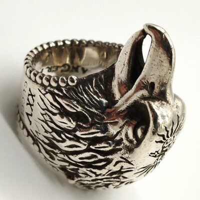 Gucci ring ANGER FOREST Eagle head silver 925 Size 19 US 8