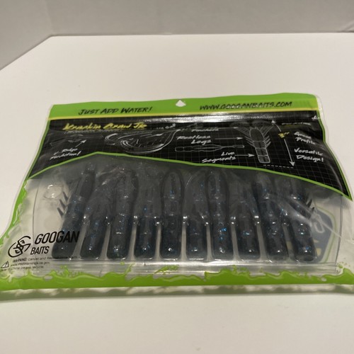 Googan Baits Krackin’ Craw JR 3” 10 Pk Black Blue Flake GKC-3-BLB Soft Plastic - Picture 4 of 4