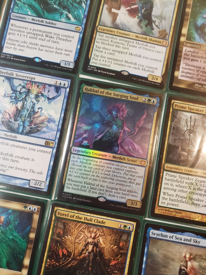 Custom Commander deck Blue/Green MERFOLK Zegana, Tishana, Kumena MtG 100 FISH - Image 2 of 4