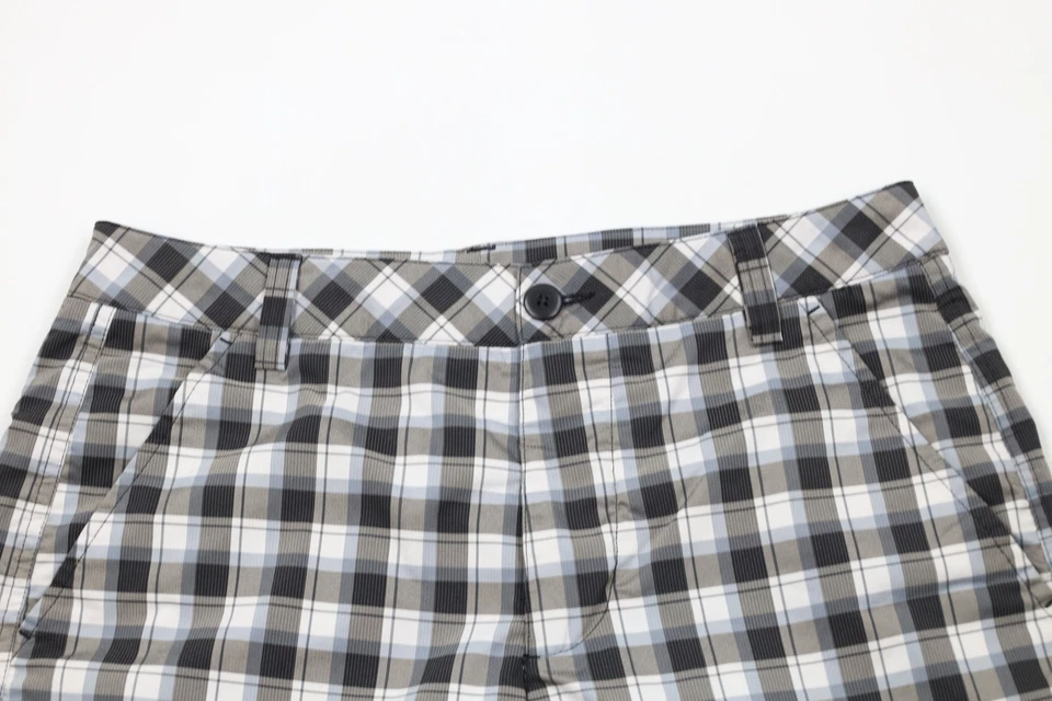 Puma Golf Cell Mens 30 Checkered Plaid Rickie Fowler Golfing Chino Shorts Plaid - Image 2 of 4