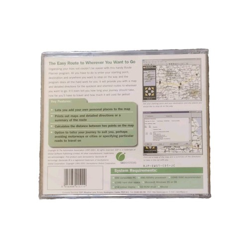 Route Planner GSP AA Geosystems Computer Software Game Brand New Sealed Classic - Picture 2 of 2