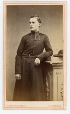 PHOTO CDV Rousseau St Etienne 1860, a priest identified religious dedication