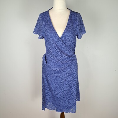 Alannah Hill Womens Wrap Dress Size 12 Blue Lace Formal Event Occasion  Australia