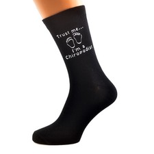 Trust me I'm a Chiropodist Image Mens Black Socks UK Size 5-12 - X6N537