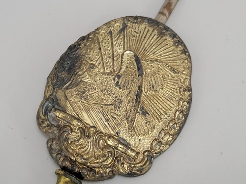 Antique Ingraham Eagle Sunrise Wall Clock Brass Pendulum  5oz USA - Picture 2 of 4