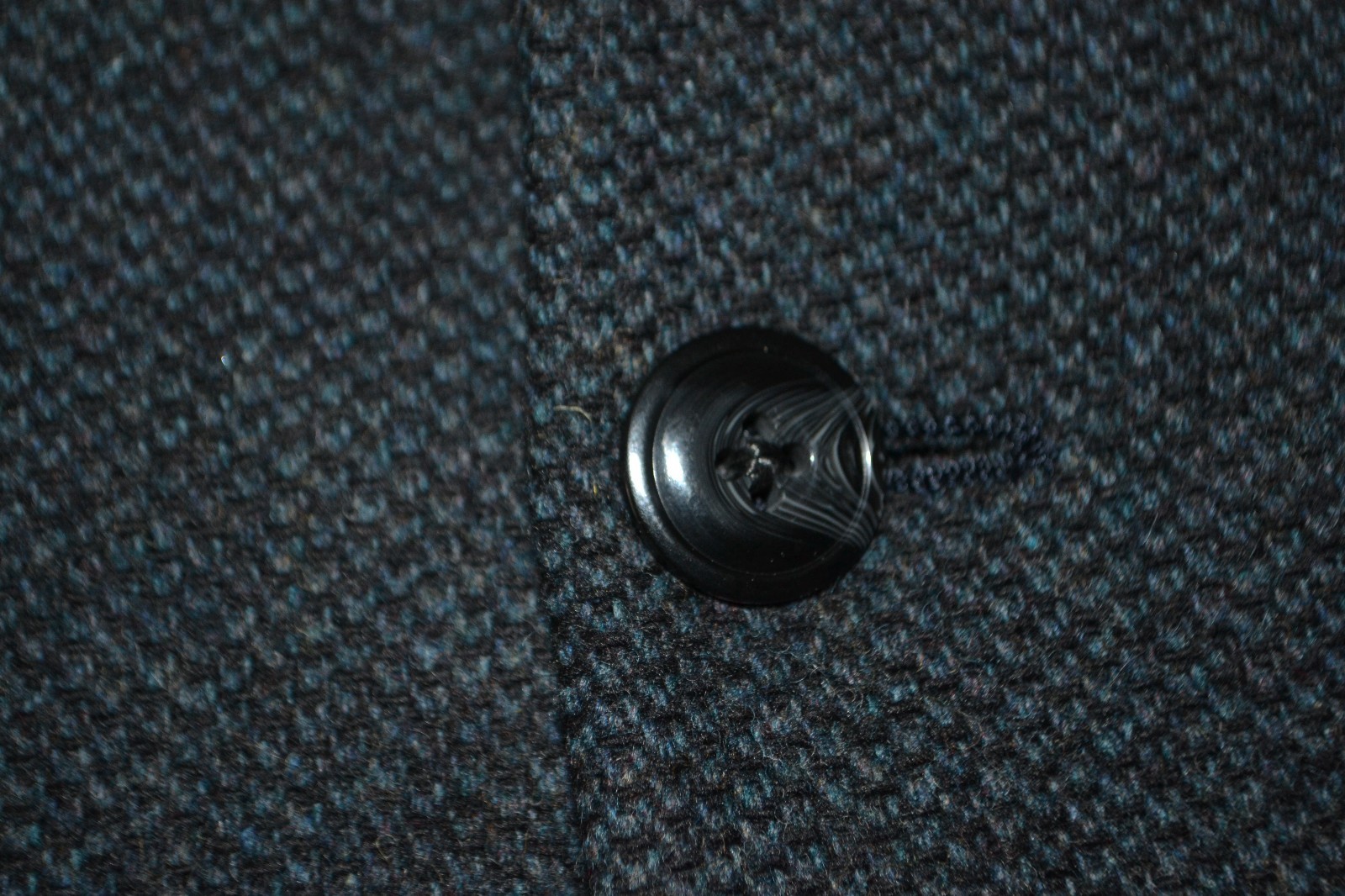 Vintage Burberry Men's Dark Blue Tweed 2 Front Button Sports Coat Sz 42 thumbnail 7