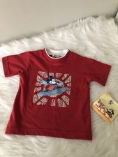 Vintage Disney Mickey Kids 2t T Shirt Surf Tee Top Vtg Red
