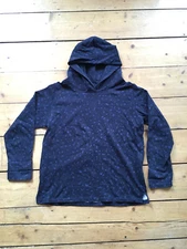 APC Hoodie Navy Blue Leopard Print Cotton Lightweight Summer Sz L UK 12