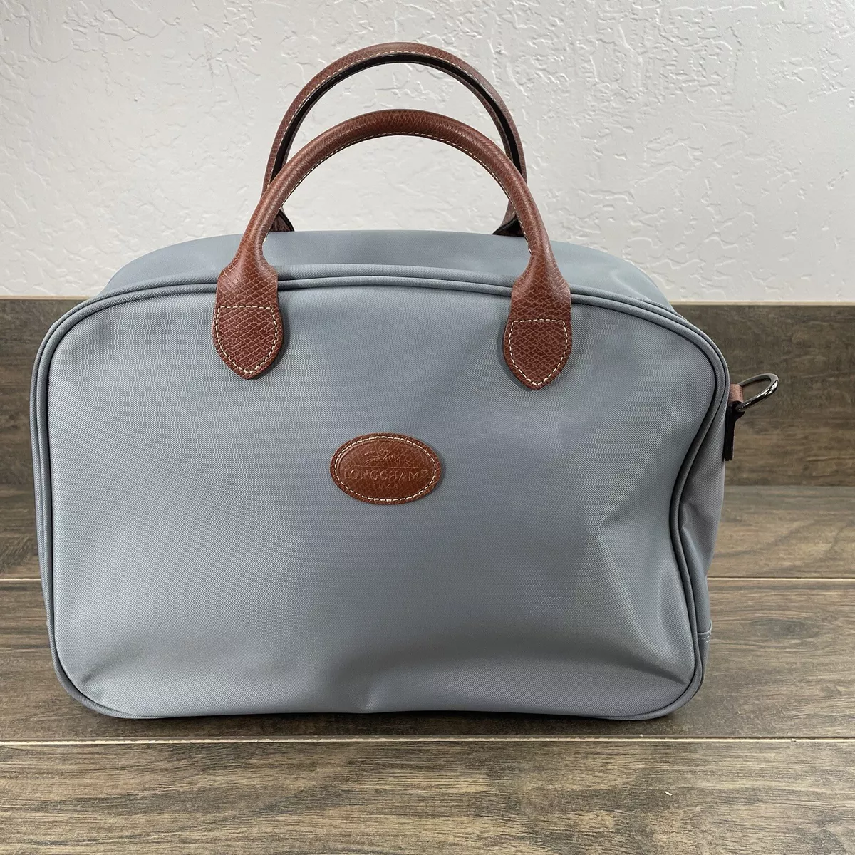 Longchamp Classic Le Pliage Nylon Long Strap Shoulder Bag in Gray