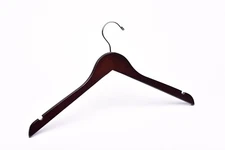 Adult Dark Walnut Quality Wooden Top Hangers (100, 50, or 25 Pack)