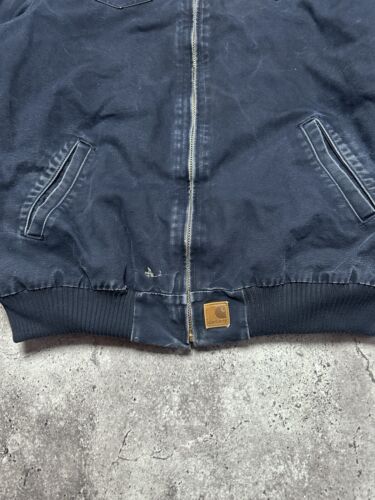 Vintage 90s Carhartt Mens Santa Fe Jacket J13 BLK Lined Detroit Blue Size XL - 第 10/20 張圖片