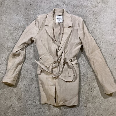 Bagatelle Collection Draped Open Front Jacket Overcoat Medium Tie Front Button