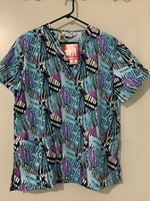 NEW  SCRUB UNIFORM TOP  SMALL  Expo Brand  Pullover  Short Sleeves  NWT