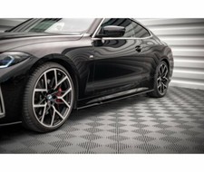 CUP Seitenschweller Ansätze SCHWARZ für 4er BMW G22 M Paket Skirts Schweller V1