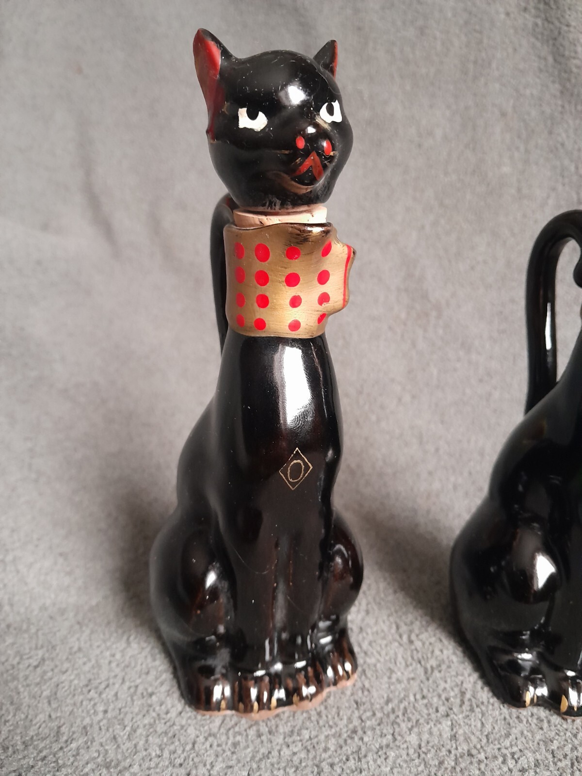 Vintage 1950s Relco Japan Redware Black Cat Cruets Oil Vinegar Salt Pepper Set eBay