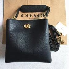 COACH C3916 Black 2way Shoulder Bag Leather Outlet