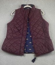 Joules Vest Womens Size Us 10 Sleeveless Puffer Jacket Logo Equestrian Printed