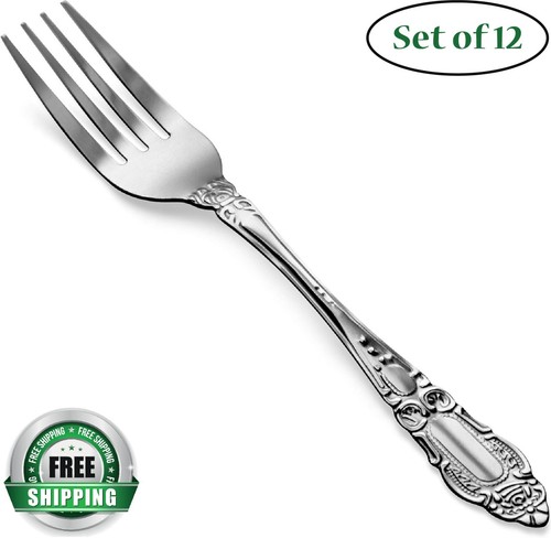 Forchette da Pranzo Resistenti in Acciaio Inox Forchette da Tavolo Posate Set di 12 Durevoli - Foto 1 di 14