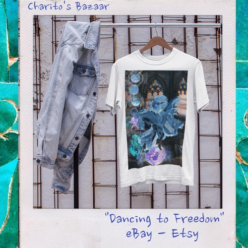 T-shirt Dancing to Freedom collage surreale unisex ultra cotone vari colori - Foto 5 di 39