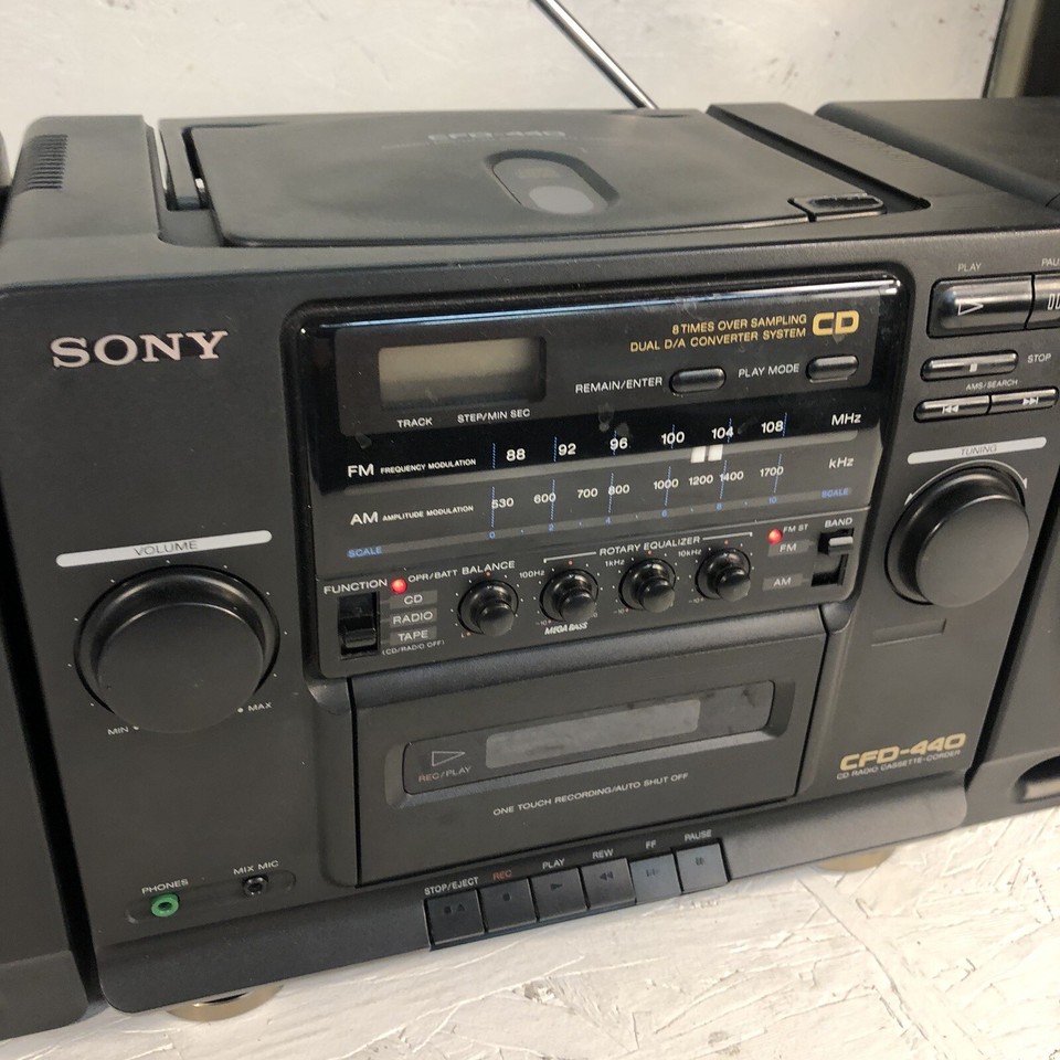 Sony CFD440 Boombox Stereo AM/FM Tuner Radio CD Player Cassette Deck Tested eBay