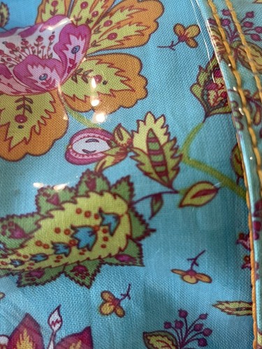 Kalencom Laminated Diaper Buckle Bag Turquoise Pink Gypsy Wildflower Baby Tote - Picture 3 of 10