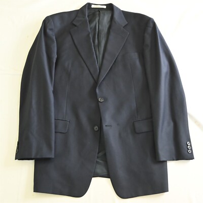 Hickey Freeman 40R Navy Blue Superfine 100% Wool Mens Blazer Sport Coat Jacket