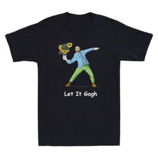 Van Gogh Let It Gogh Funny Van Gogh Meme Van Gogh Art Painting Retro Men T-Shirt
