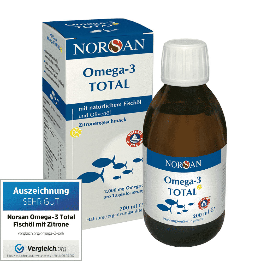 Norsan Omega-3 Total 200ml 2000mg Omega-3 por dosis diaria aceite de pescado natural