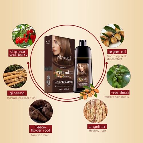 Black/Brown Hair Dye Shampoo Natural Permanent Instant Dye Hair Color Shampoo - Picture 61 of 64