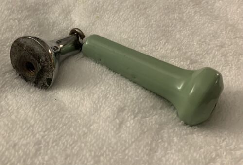 ART DECO antique hardware Stove Parts porcelain jadeite chrome Drop pendant Knob - Picture 8 of 11