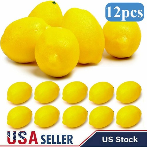 12pcs/set Fake artificial lemons decor kitchen faux fake fruit decoration Yellow - 第 1/9 張圖片