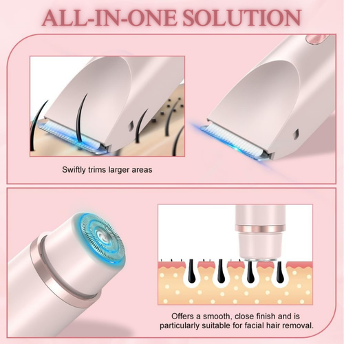 Electric Shaver Lady 2-in-1 Dual-Head Shaver Waterproof Wet & Dry Trimmer Tool - Picture 8 of 9
