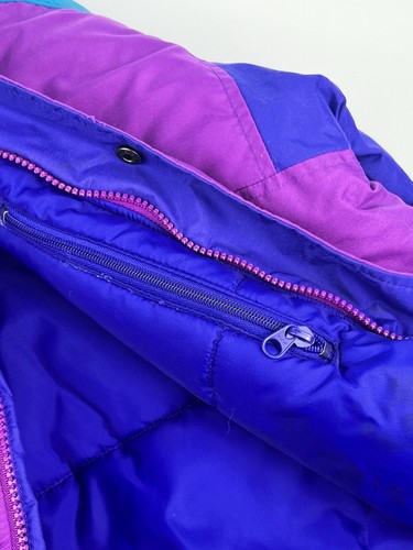 Columbia Vintage Boy's Youth Colorblock Jacket Hooded Purple Blue Size 18/20 - Picture 18 of 19