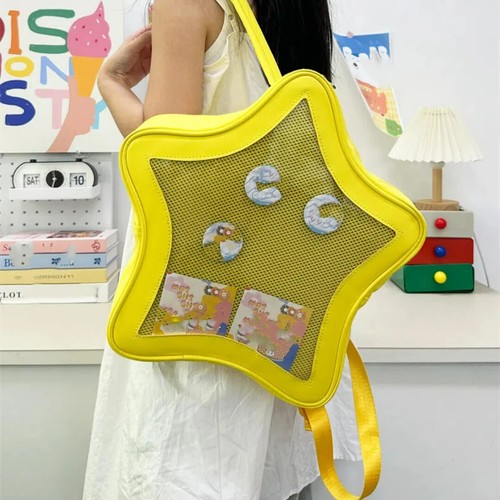 Casual Five Pointed Star Book Transparent Backpack for Women Cute Girl Bag