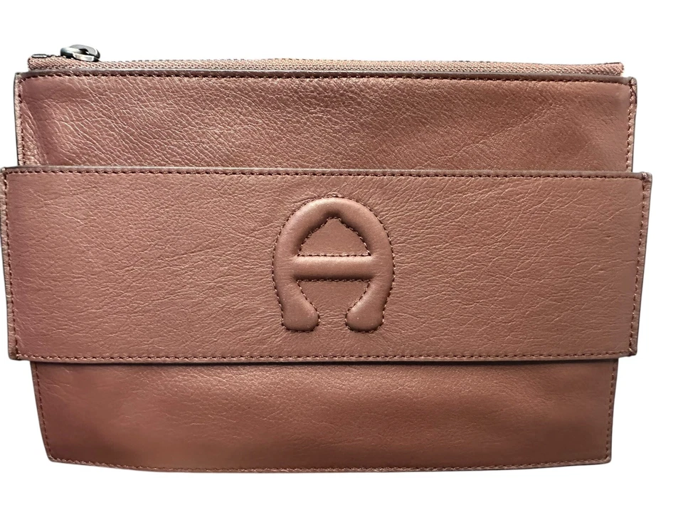 NUEVO CON ETIQUETAS Etienne Aigner Adeline Mango Muñequera Tarjeta Billetera Bolso sin asas Cuero Caramelo Foto 2 de 4