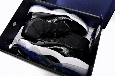Man Shoes Nike Air Jordan 11 Retro and Space Jam 2016, Size US 7-12, Black Conco