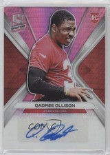 2019 Panini Spectra Rookie Neon Pink Prizm 9/25 Qadree Ollison #RA-QO Auto 13c1