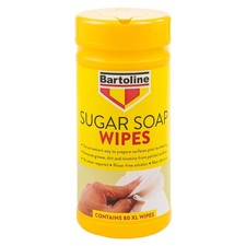 Bartoline Sugar Soap Wipes Grease Dirt Nicotine Remover Rinse-Free 80 XL Wipes