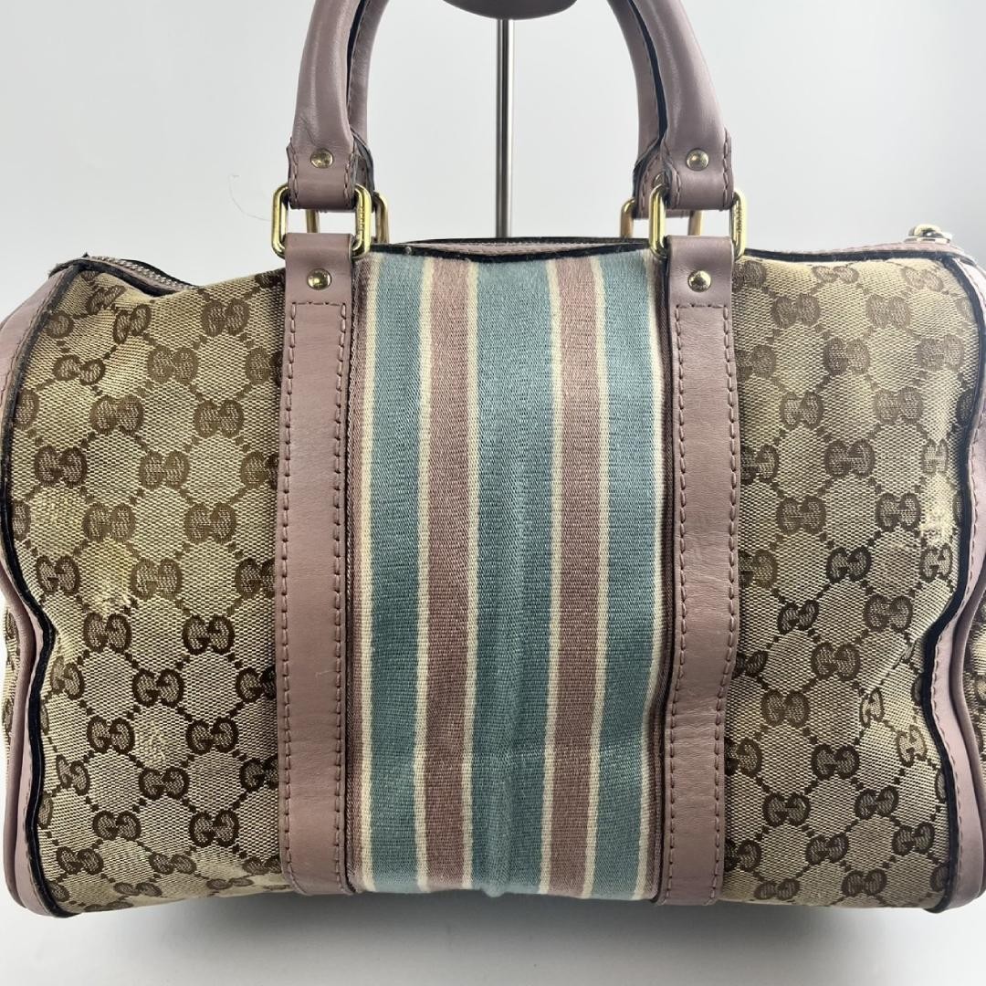 Vintage GUCCI GG Canvas Boston Bag Sherry Line Japan