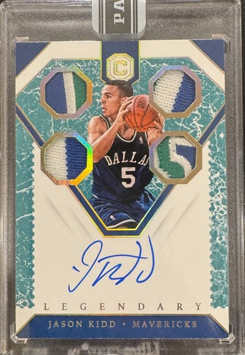 2018-19 Panini Cornerstones Jason Kidd Auto Legendary Onyx Quad Worn Patch 1/1