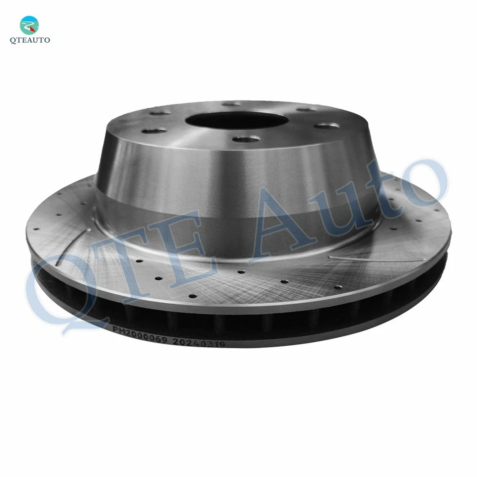 Rear 330mm Drilled Slotted Brake Disc Rotors For 2000-2006 GMC Yukon XL 1500 - Image 4 of 4